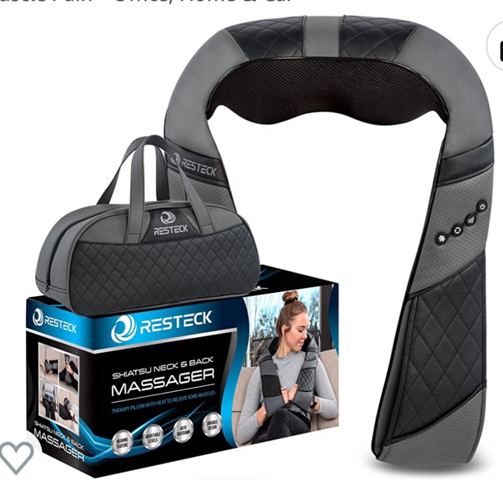 RESTECK Massager for Neck, Back, Shoulder’s with Heat Shiatsu with Travel Bag - Picture 2 of 14